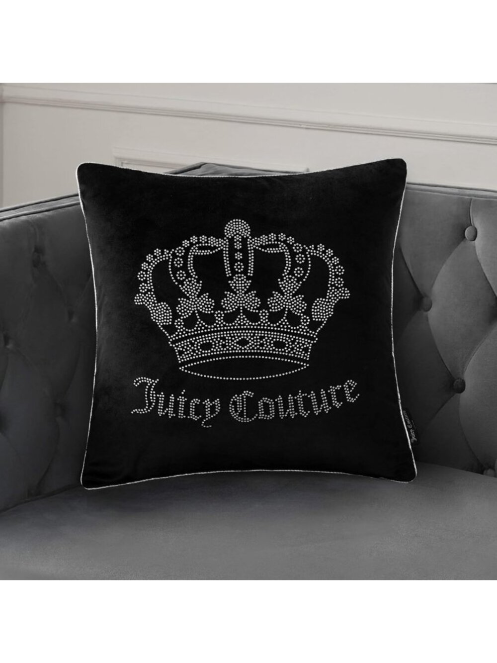 Chic 20"x20" Premium Throw Pillow for Living Room & Bedroom Décor, Black Crown